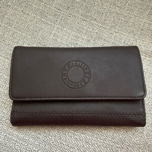 Vintage Guerlain Brown Tri-fold PVC Wallet, EUC!